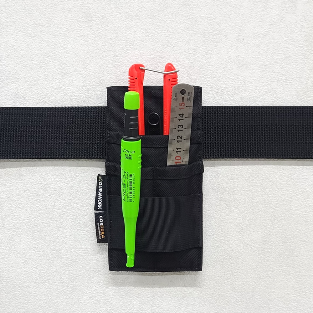 DURAWORK 403 Pocket Pouch in Black 1000D Cordura, a compact tool pouch for knives, pliers, or pens.