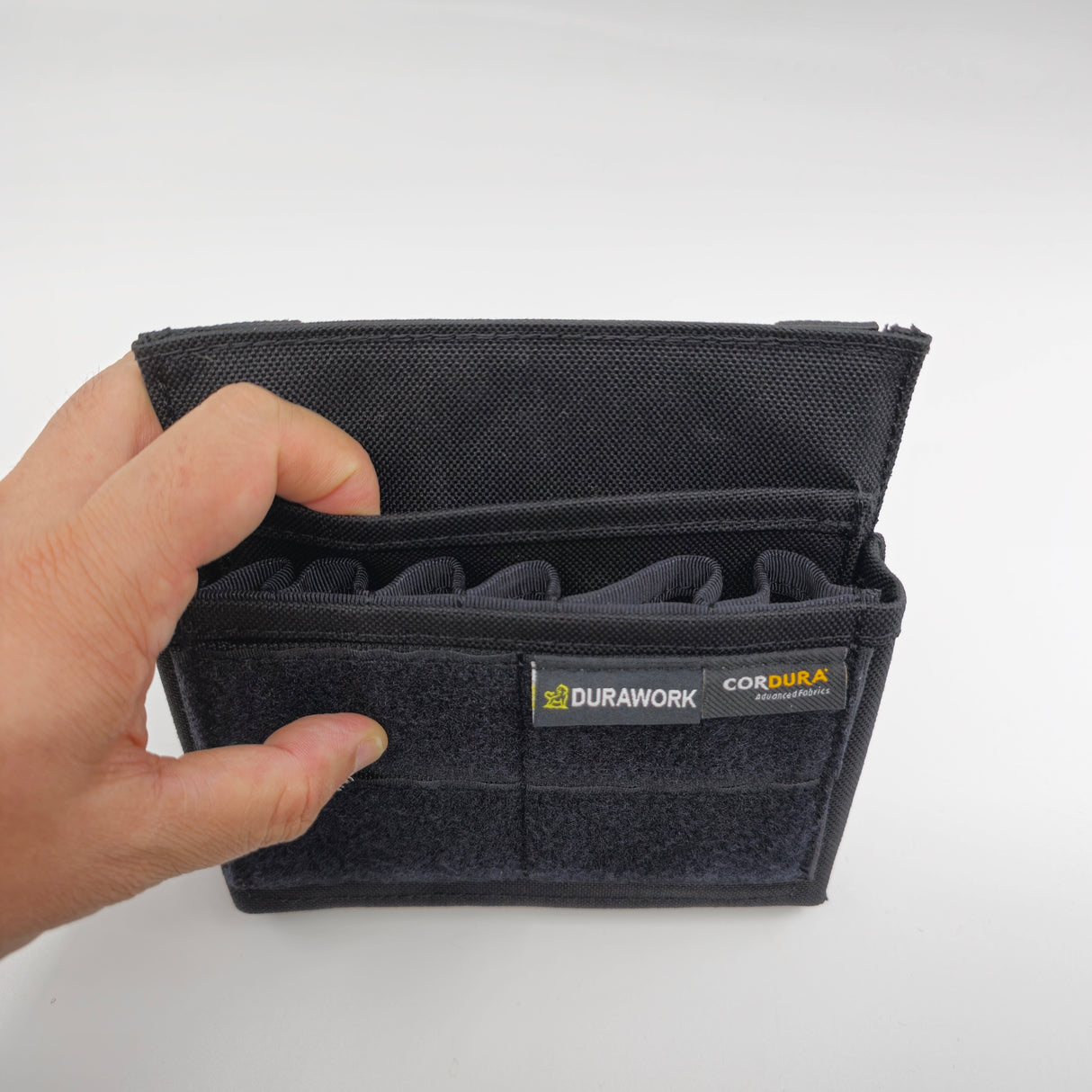 DURAWORK 405 Tinting Pouch in Black 1000D Cordura, featuring six slim tool pockets for squeegees and precision tools.