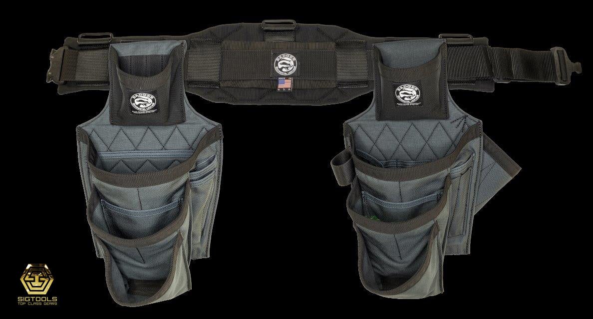 A set full of Gunmetal grey -coloured from Badger, designed specifically for framing tasks, ideal for carrying tools and accessories on the job