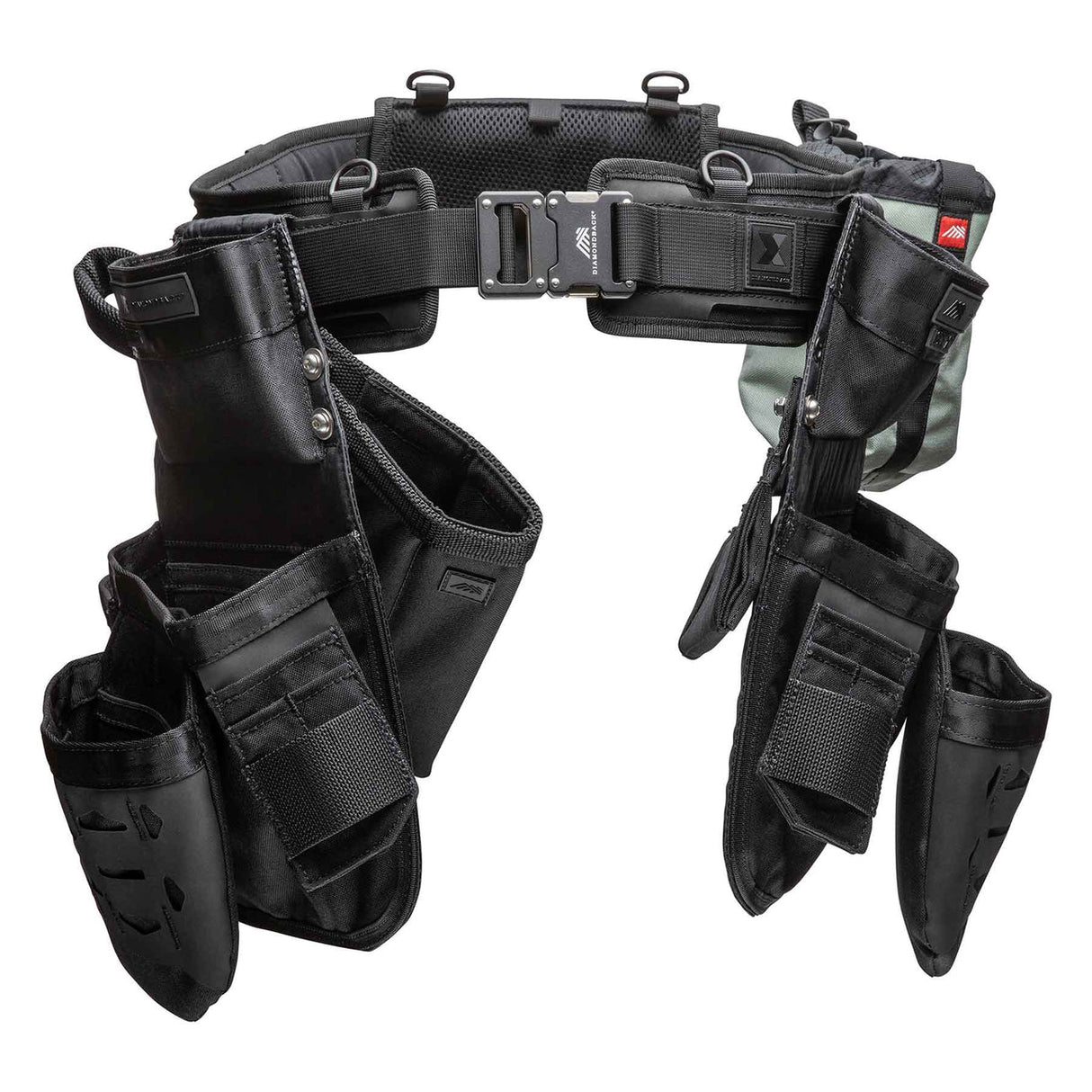 Framing-to-finish tool belt with Tempo support belt and modular pouches