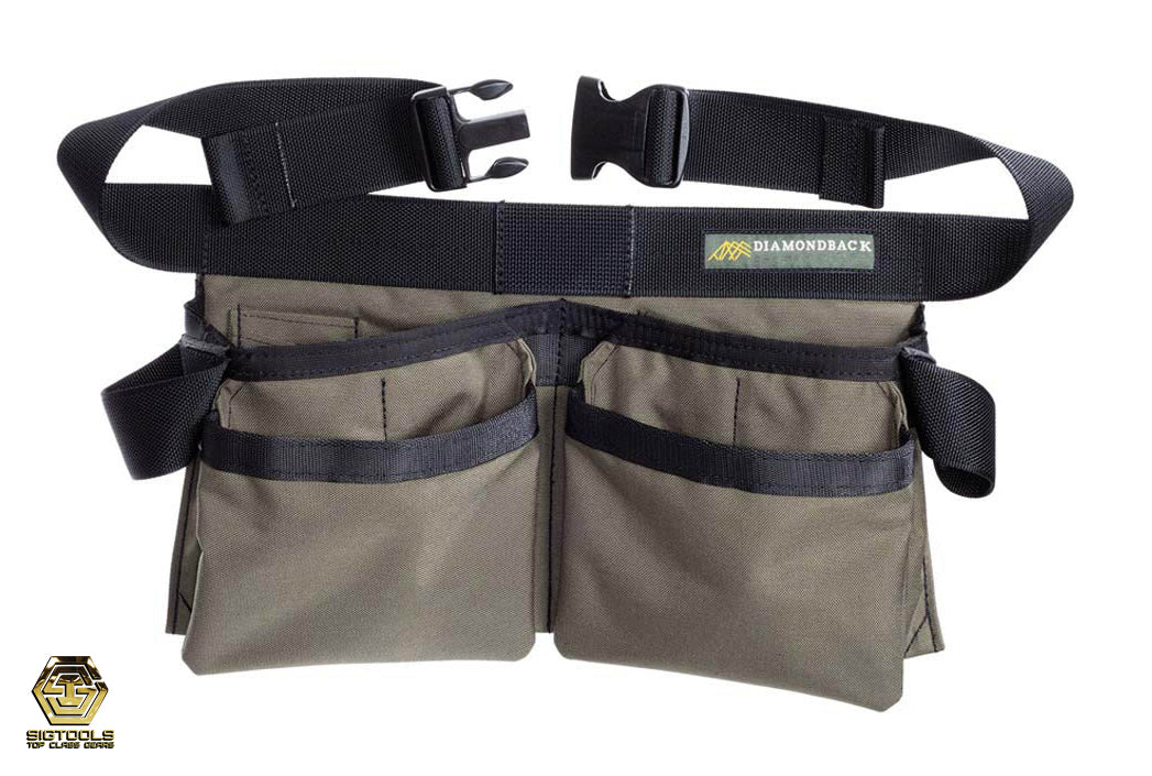 "Diamondback Apron in ranger green color."