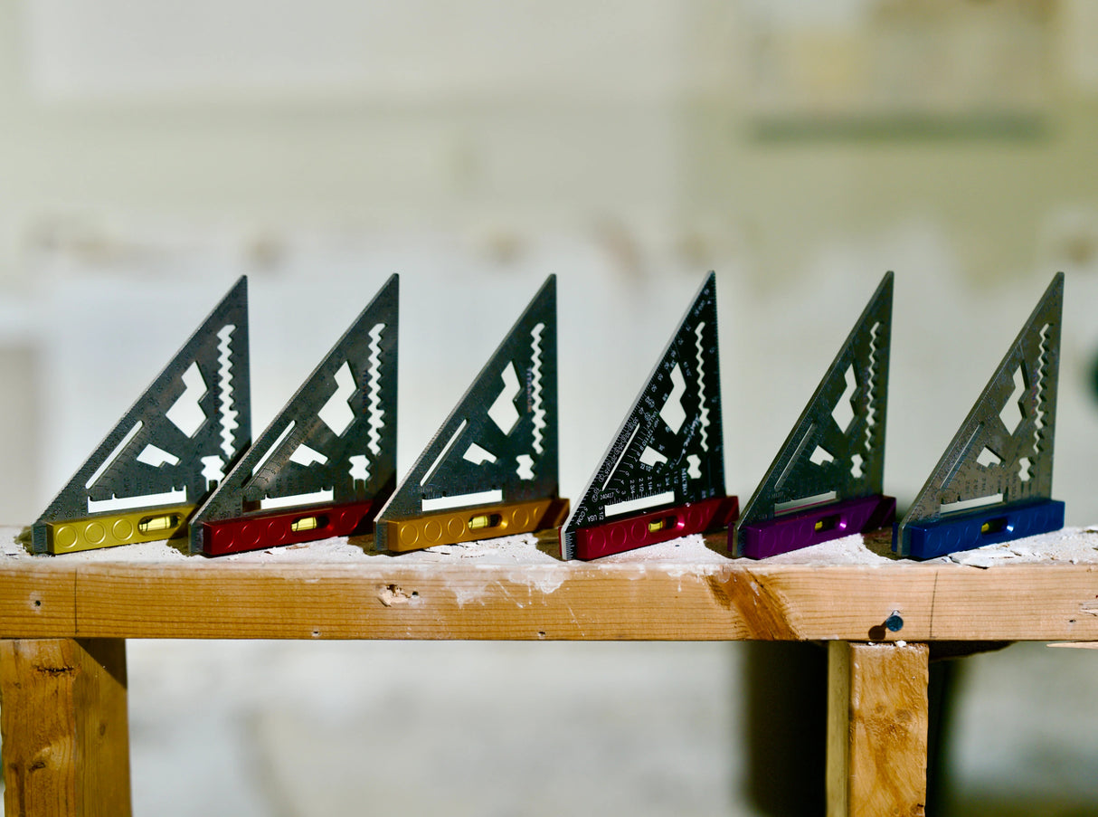 Professional using the compact Martinez Titanium Micro Square with its built-in level, handcrafted in the USA for unparalleled accuracy.