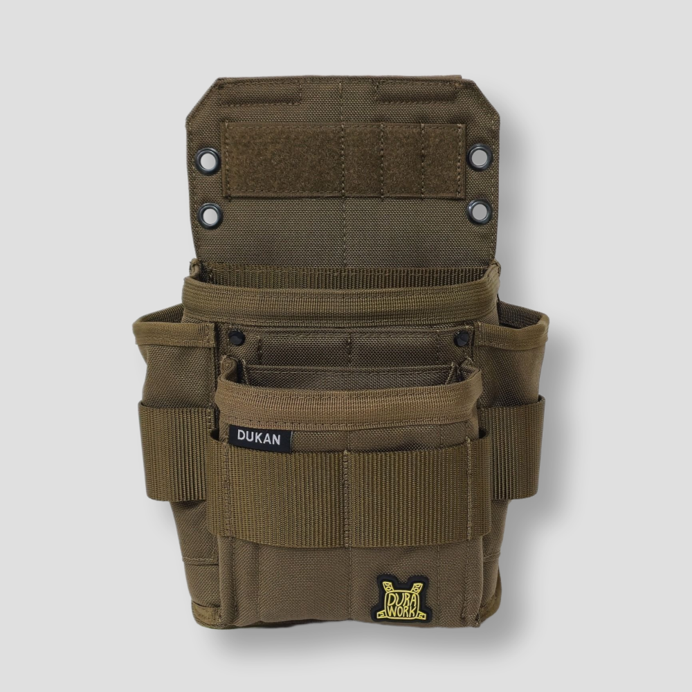 The Brown (Coyote/Sand) version of the DURAWORK Dukan Pouch, highlighting its 1000D CORDURA® fabric.