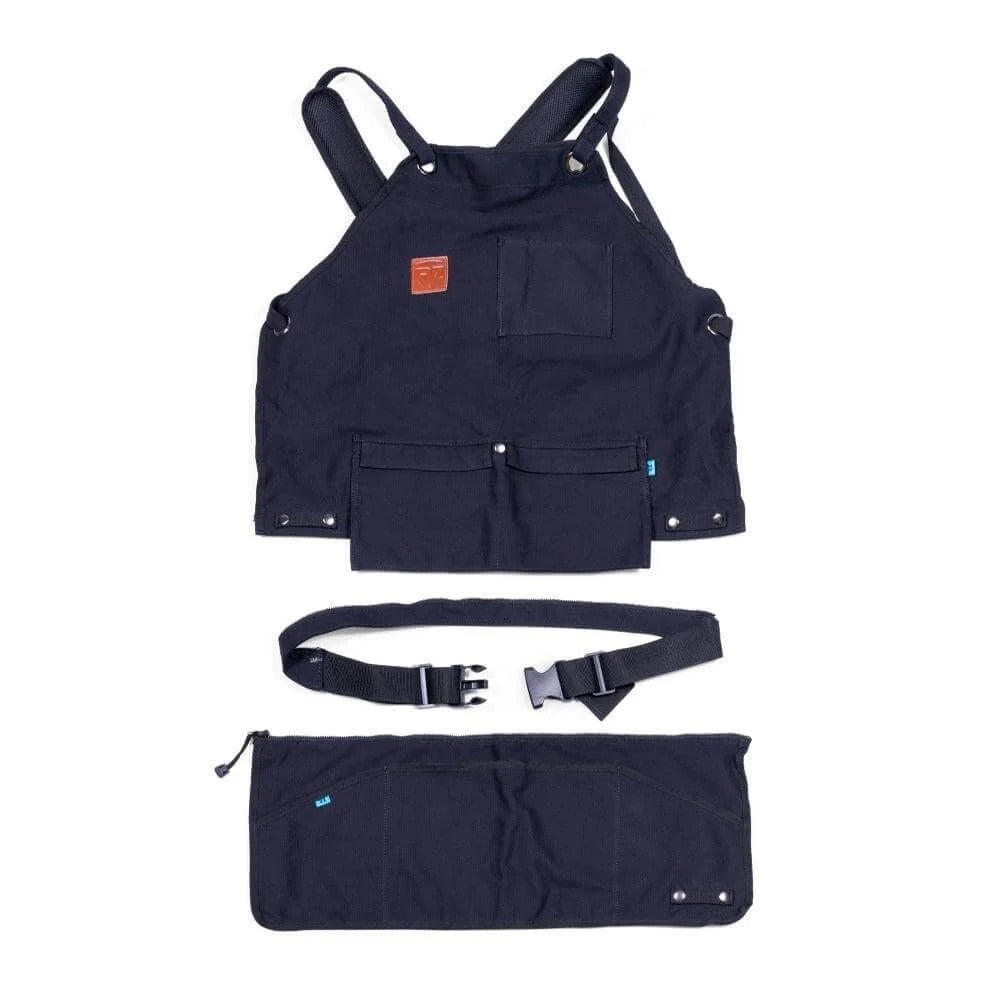 The RZ 3-in-1 Apron worn as a utility tool belt, showcasing some of its 7 total pockets.