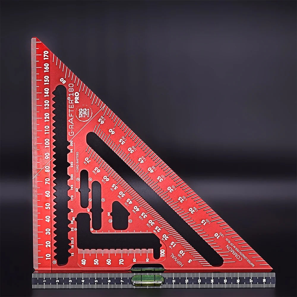 TrigJig Grafter 180 PRO Square - Metric Speed Square with Spirit Level