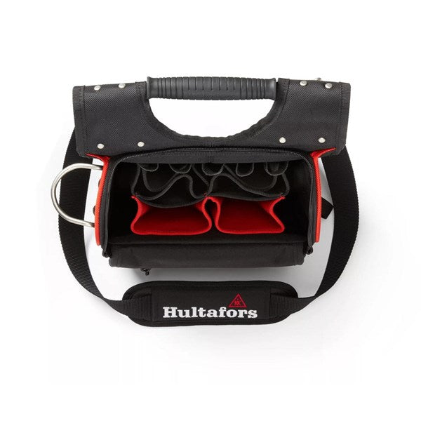 A close-up of the extremely durable 1680 Denier ballistic polyester fabric on the Hultafors Electricians Tool Pouch.