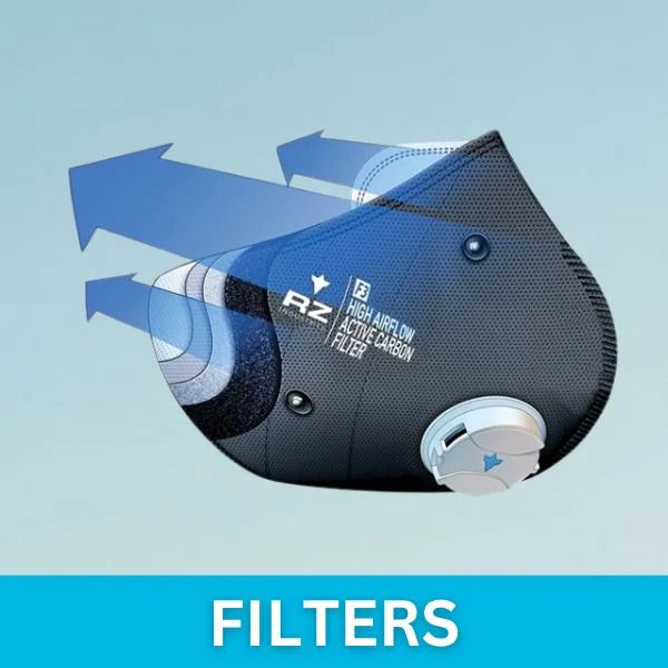 RZ Mask CE Certified FFP2 Replacement Filters w/ Active Carbon 5-Pack M/L