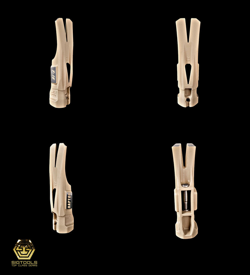 "Kinetic Customs Hammer Head - Sand - Different Sides". Kinetic Customs Raptor Framing Hammer head in the colour Sand with different perspectives or sides.