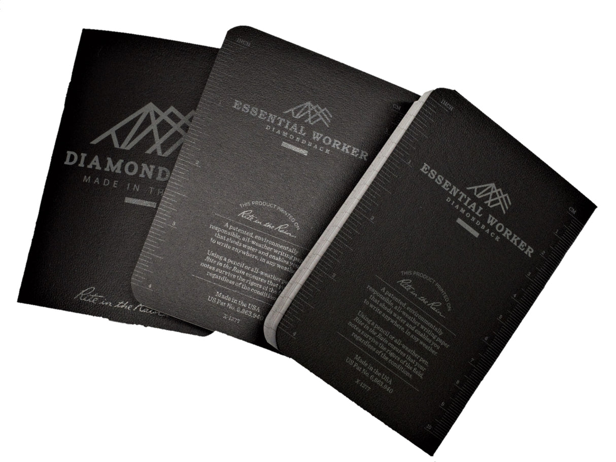 Bloc de notas impermeable Diamondback DB x Rite in the Rain, paquete de 3, color negro
