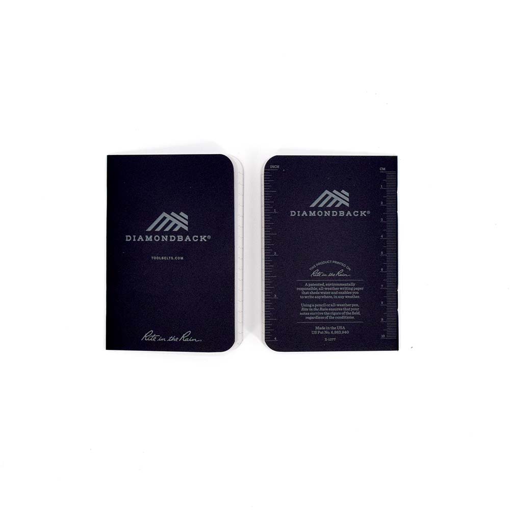 Bloc de notas impermeable Diamondback DB x Rite in the Rain, paquete de 3, color negro