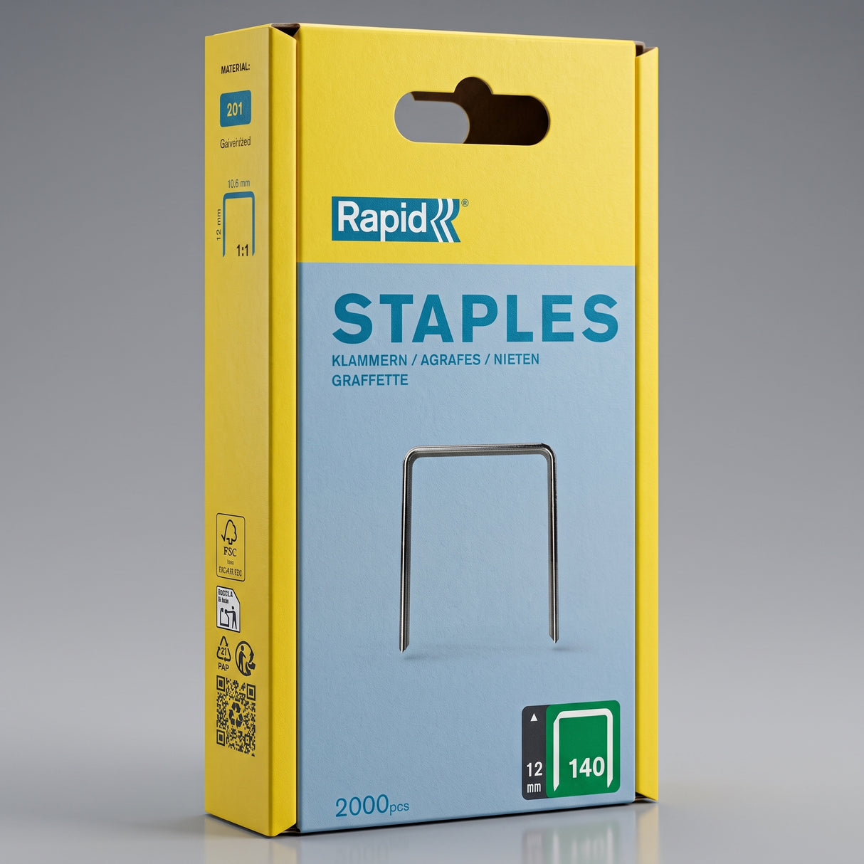 Rapid 140 Series Galvanized Flatwire Staples - 2000 Pack | 8mm, 10mm, 12mm | Signature Tools