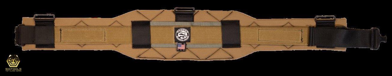 An open view of a Sawdust Sage trim set belt by the Badger brand, featuring only the belt component designed for carrying trimmer tools and accessories.