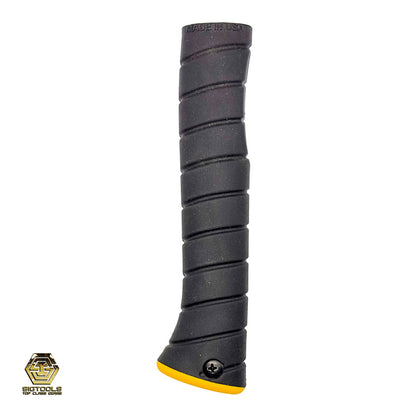 Curved  Martinez M1/M4 Replacement Grip in Black Overlay / Yellow Cap color