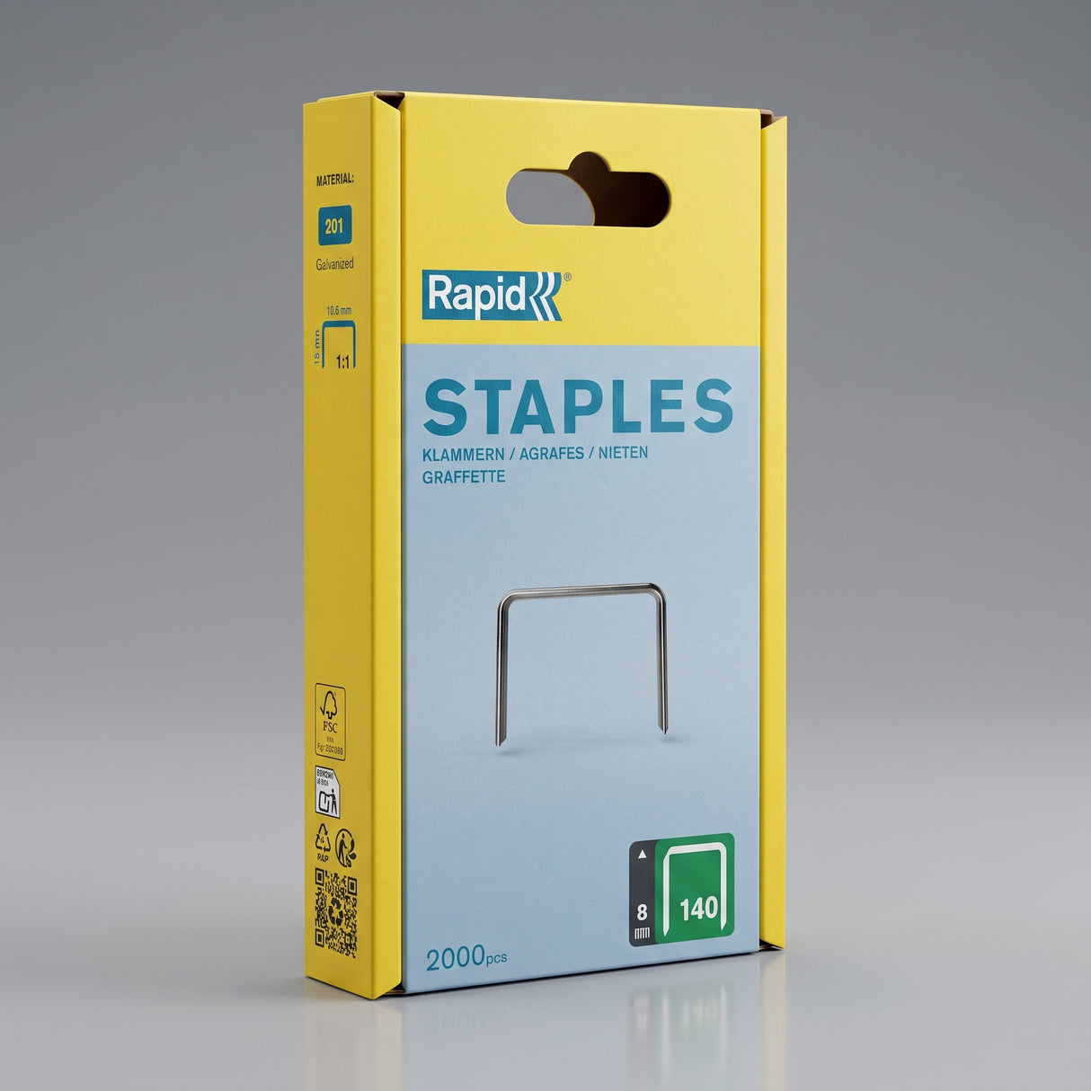 Rapid 140 Series Galvanized Flatwire Staples - 2000 Pack | 8mm, 10mm, 12mm | Signature Tools