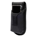 A large smartphone, like an iPhone 17 Pro Max, fitting securely inside the Diamondback Phone Pouch X.