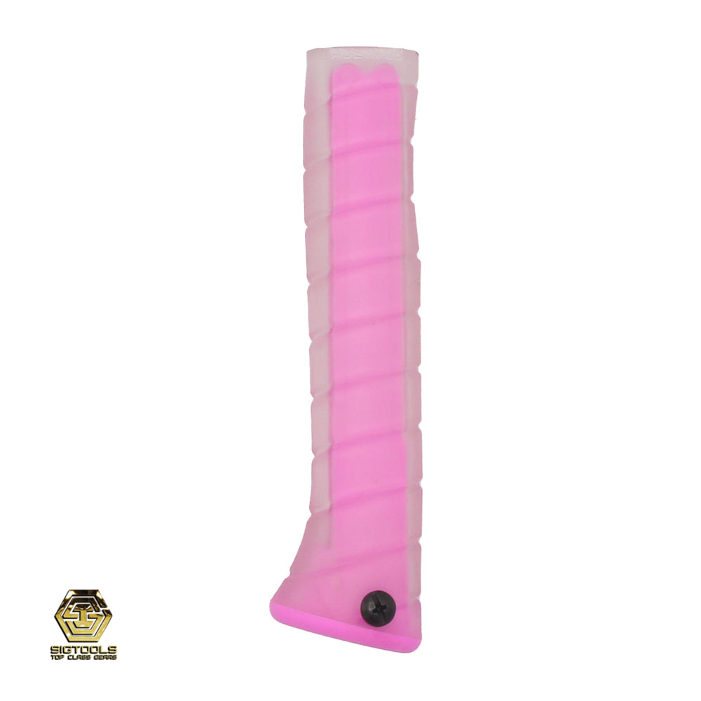 Curved Martinez M1/M4 Replacement Grip with Clear Overlay and Pink Insert 
