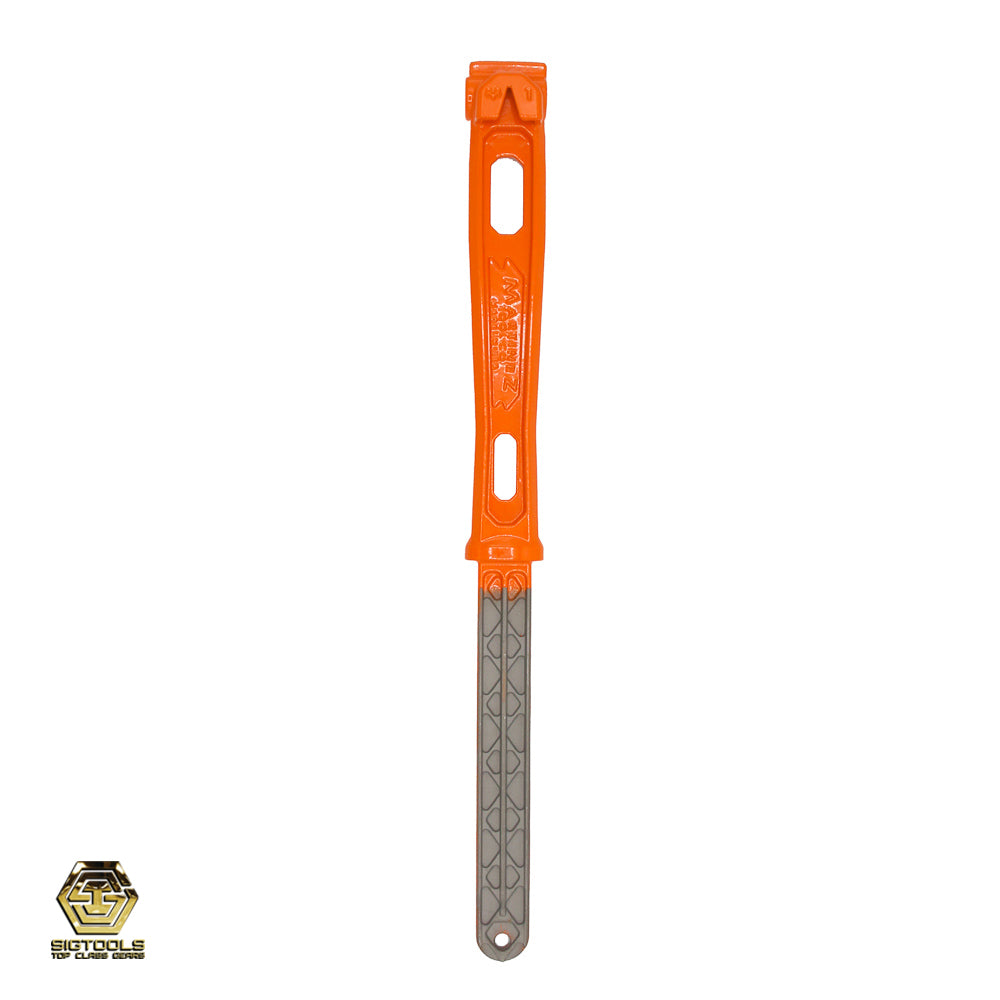 An orange-colored handle designed for the M1 Martinez hammer, providing optimal grip and control for enhanced usability.