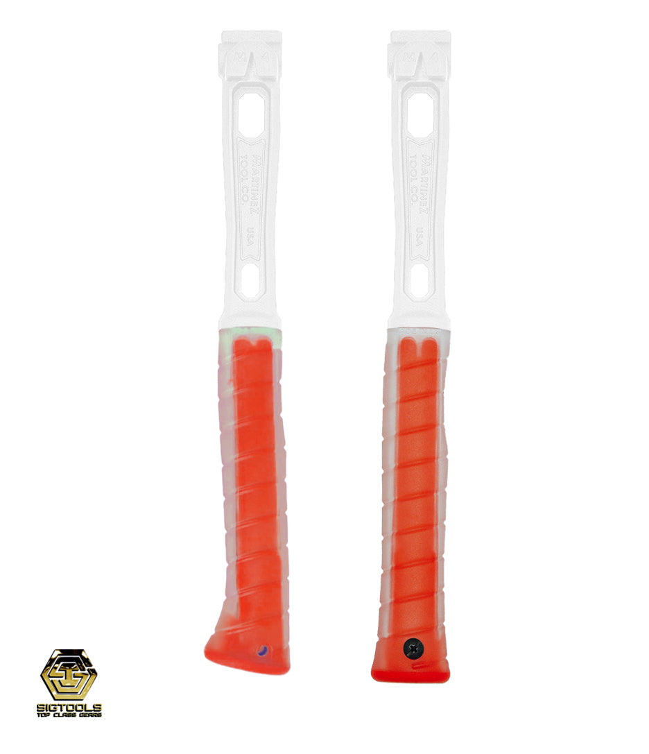 photo showing Martinez M1/M4 Replacement Grips in color Clear Overlay / Red insert with straight and curved end.