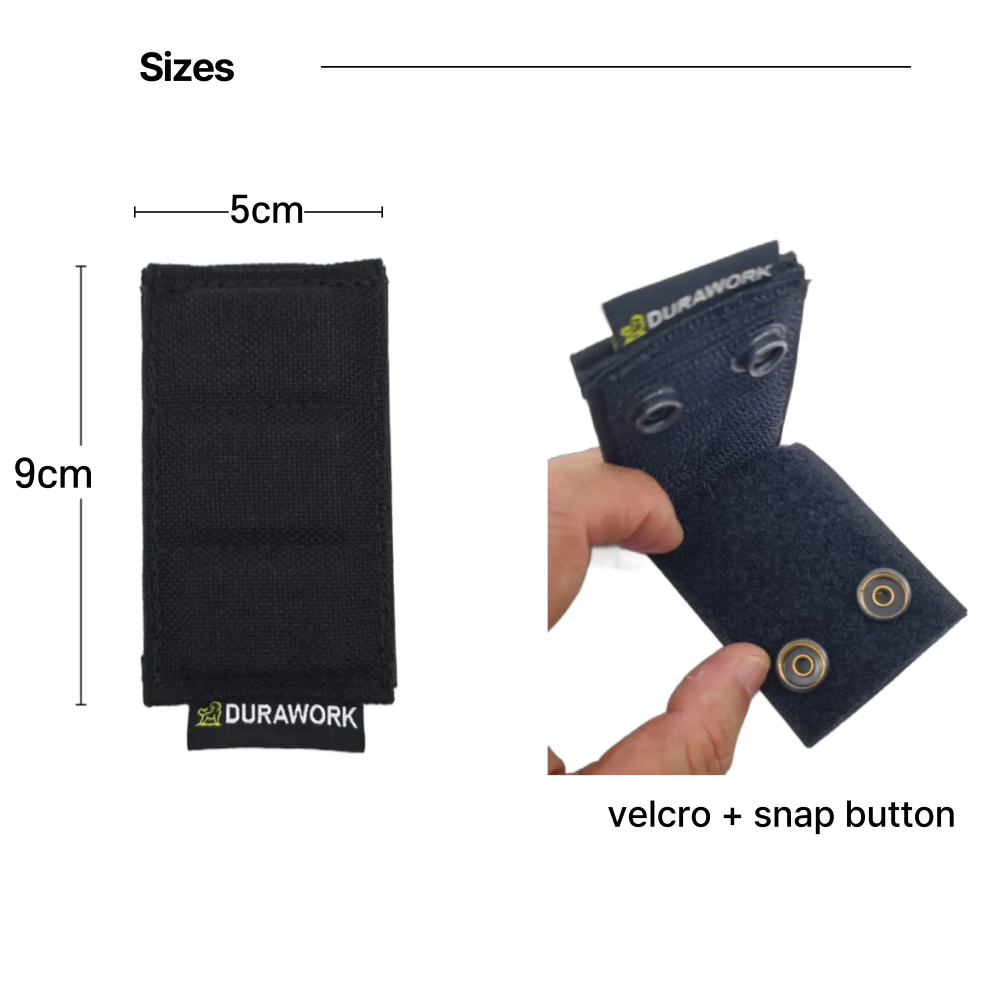 The full Velcro-backed panel on the DURAWORK Dura 501, showing its easy attachment system.