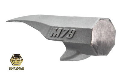 Close-up image of a Martinez M79 Sledge Head, a heavy-duty striking tool head designed for construction and demolition, featuring a sturdy, black steel construction with a textured surface for a secure grip and powerful impact.