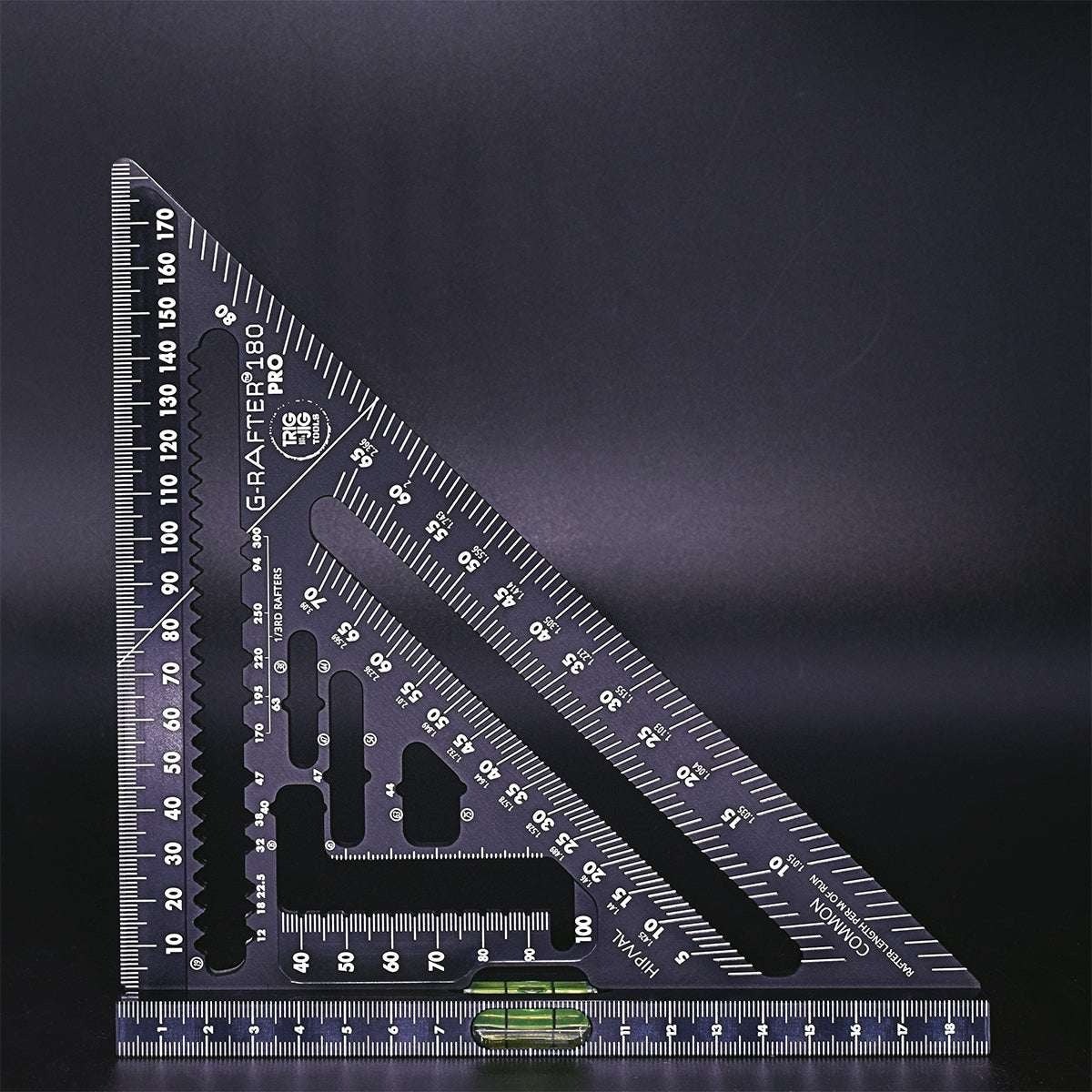 TrigJig Grafter 180 PRO Square - Metric Speed Square with Spirit Level