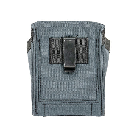 The secure 2-inch metal belt clip on the back of the Badger Covered Pouch, ready to attach to a tool belt.