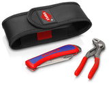 The KNIPEX 2-Piece Tool Set, including the 125mm Cobra pliers and an Electrician's Folding Knife in a belt pouch.