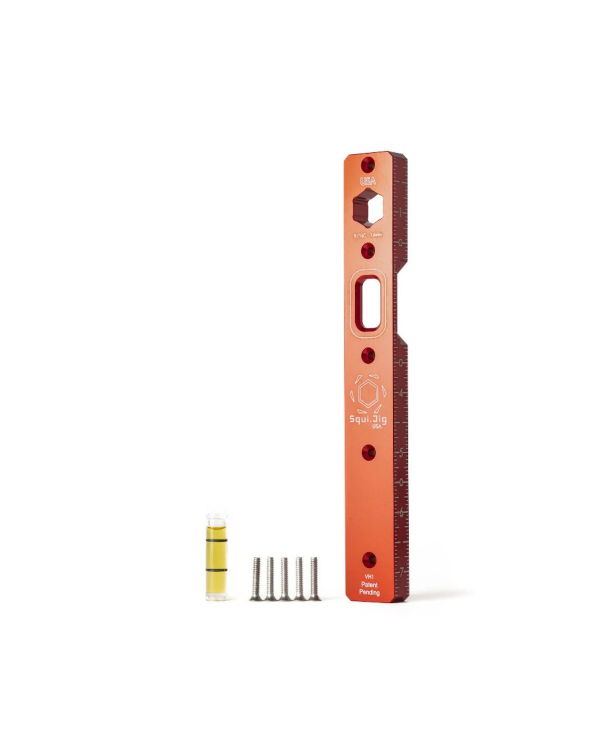 SquiJig Replacement Vial Level Heel w/ screws - Red