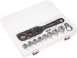 The Anex AOA-19S2 Offset Adaptor Socket Set (12 Piece) in its durable polycarbonate carry case.