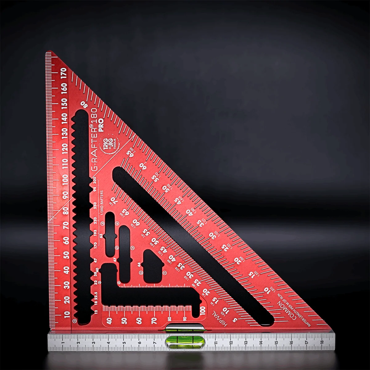 TrigJig Grafter 180 PRO Square - Metric Speed Square with Spirit Level