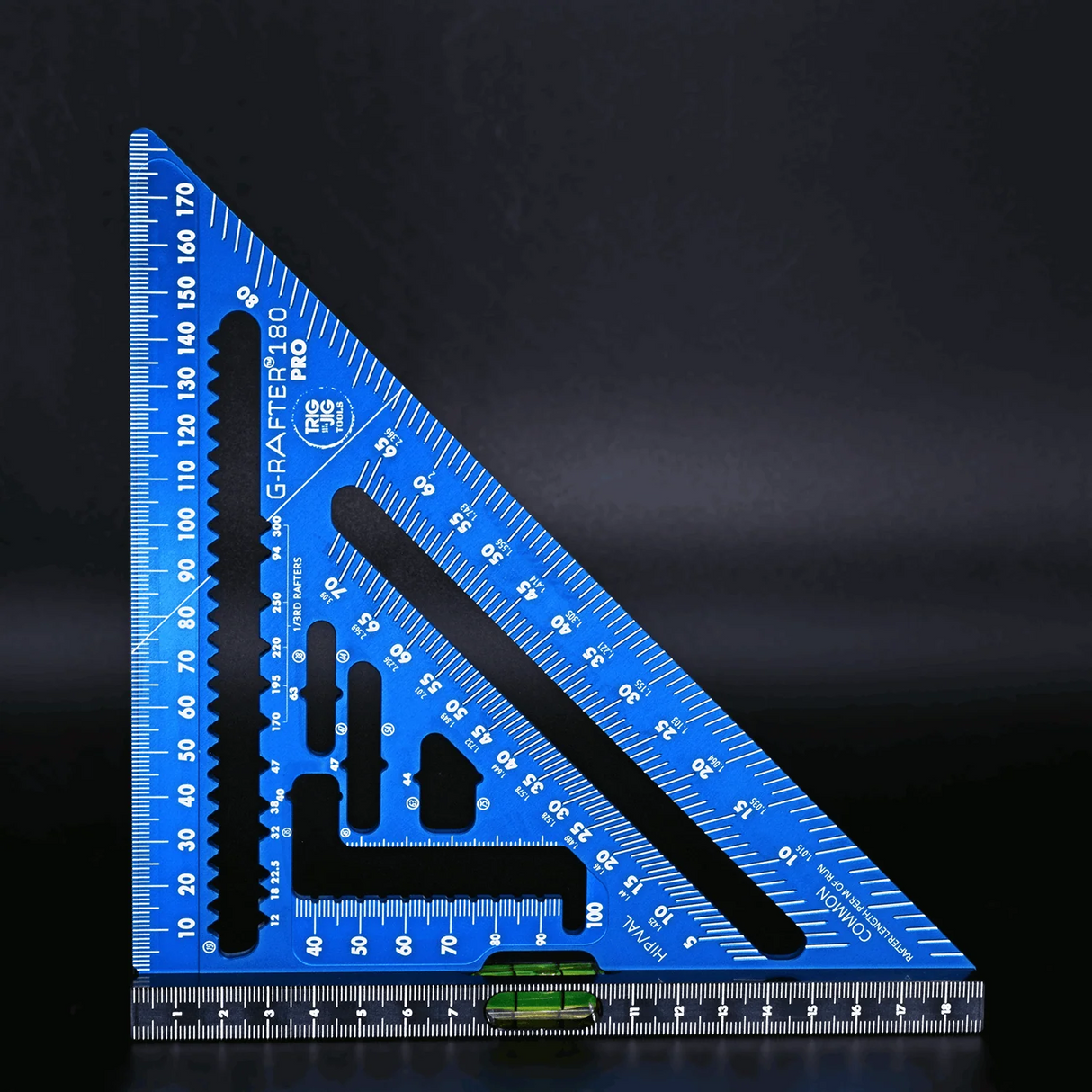 TrigJig Grafter 180 PRO Square - Metric Speed Square with Spirit Level