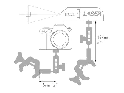 Piher UNIVERSAL HOLDER 1/4"-3/8"-5/8" for Laser & Cameras