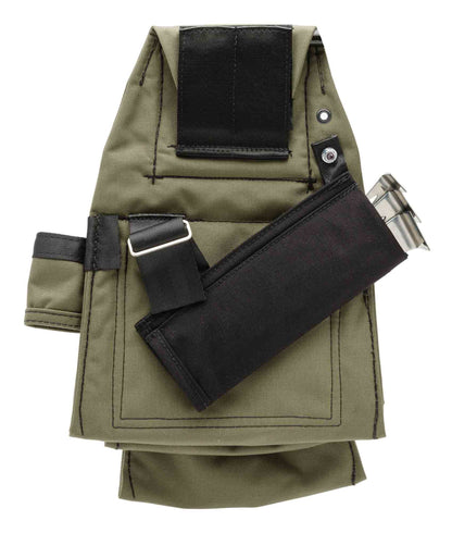 Diamondback flat bar holster mounted on pouch loaded with flat bars back view